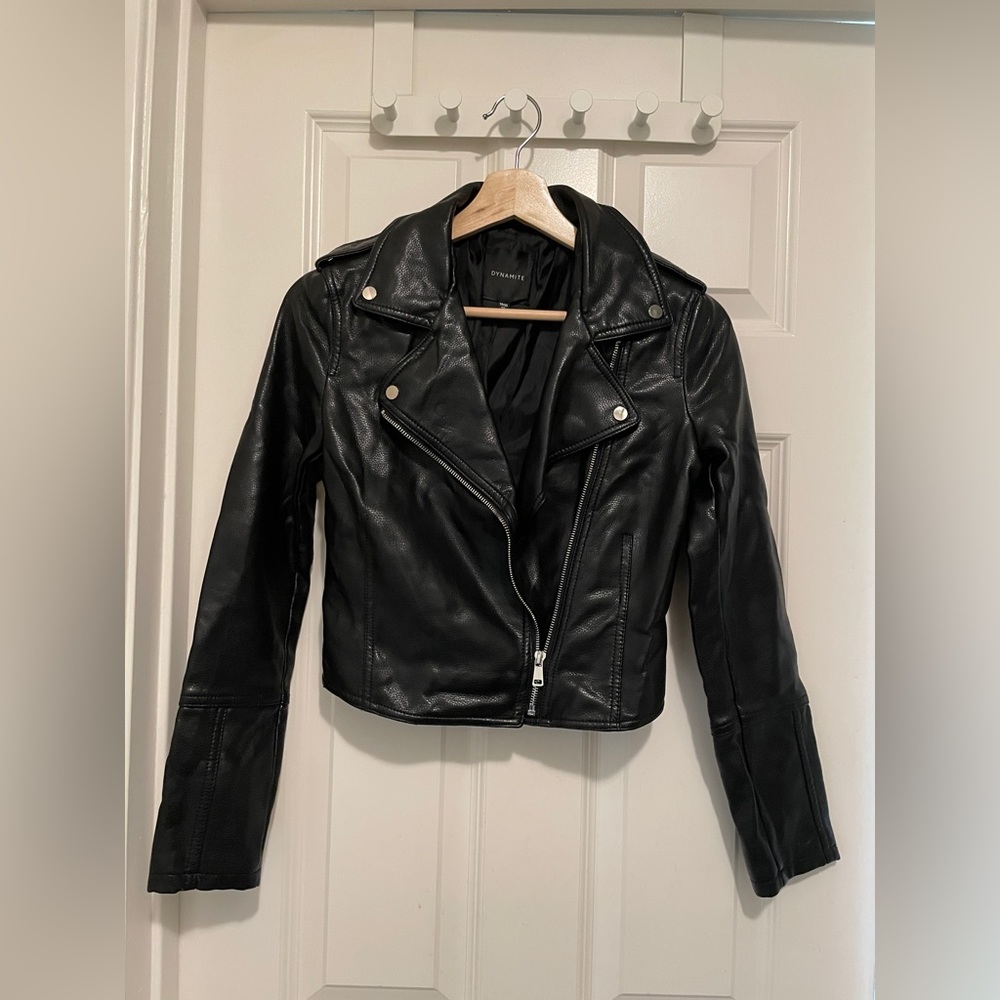 Dynamite Faux Leather Moto Jacket  in Black [NWOT]